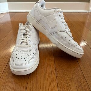 Nike Women's Court Vision Low White on White Athletic Sneakers